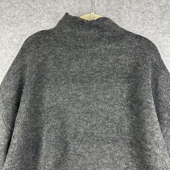 Neutral Ground Tunic Sweater Womens L Gray Oversized Minimal Knit Cozy Slits NEW - Picture 15 of 16